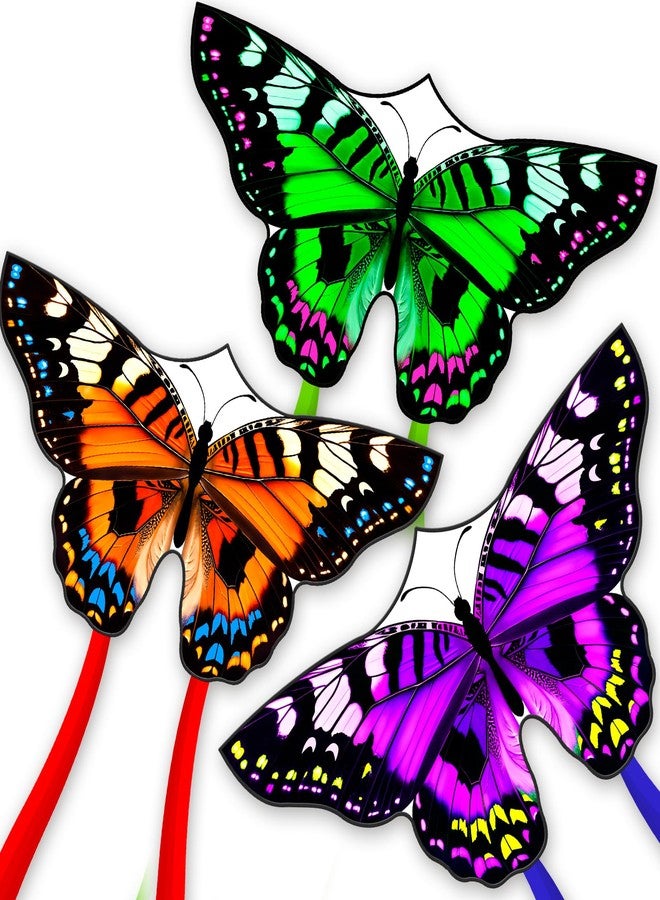 DoinFly Butterflys for Kids, Beautiful Kite Easy to Fly for Beginners with 328 ft Line & Line Winder (Tiger-Striped Butterfly - 3, 3) - Image 1