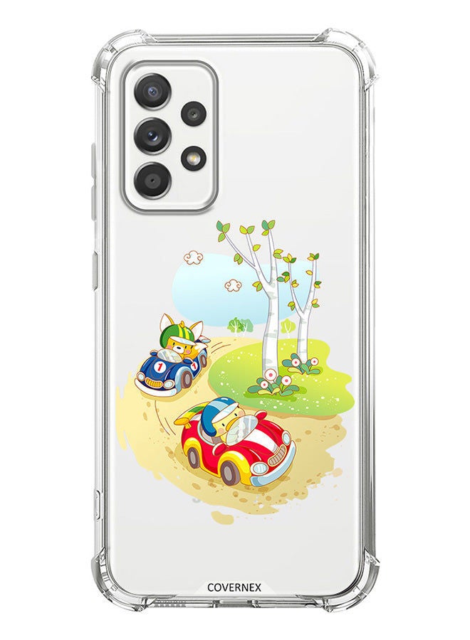 Covernex Shockproof Protective Case Cover For Samsung Galaxy A52 5G Cartoon Penguine Car Race - Image 1