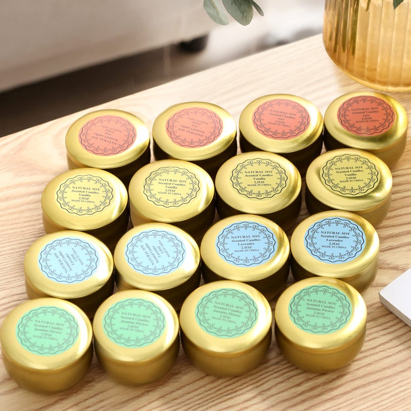 qinxiang Scented Candles Gifts Set,16 Pack Natural Soy Wax Travel Tin Jar Candles for 2.5 OZ Aromatherapy Candles for Family Gatherings, Festive Candles - Image 4