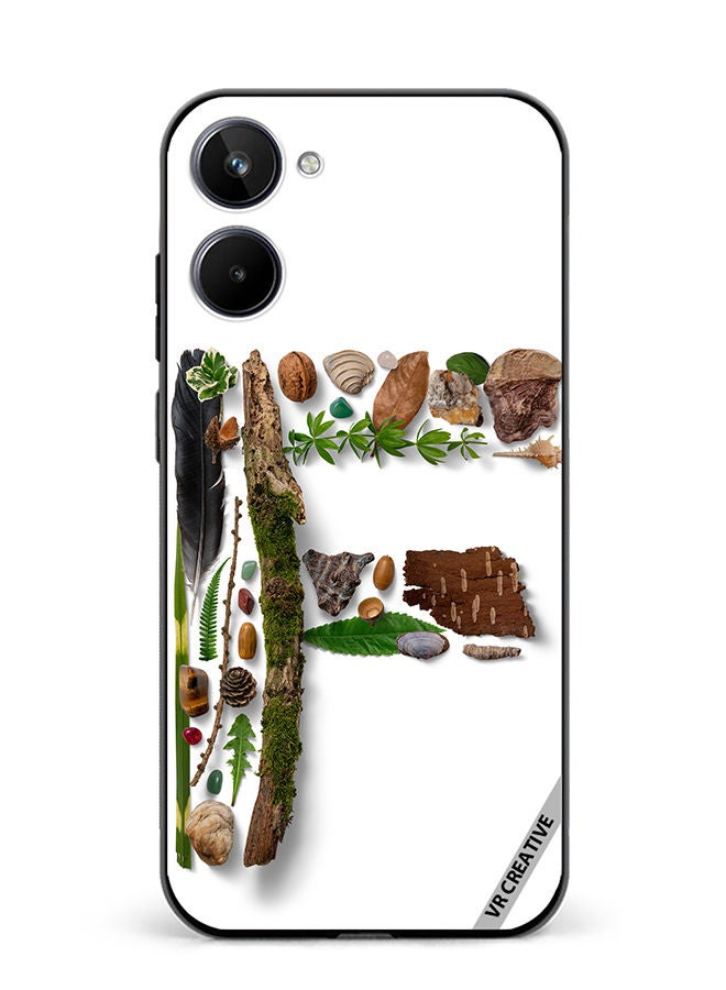 VR CREATIVE Protective Case Cover For Realme 10 Alphabet F Design Multicolour - Image 1