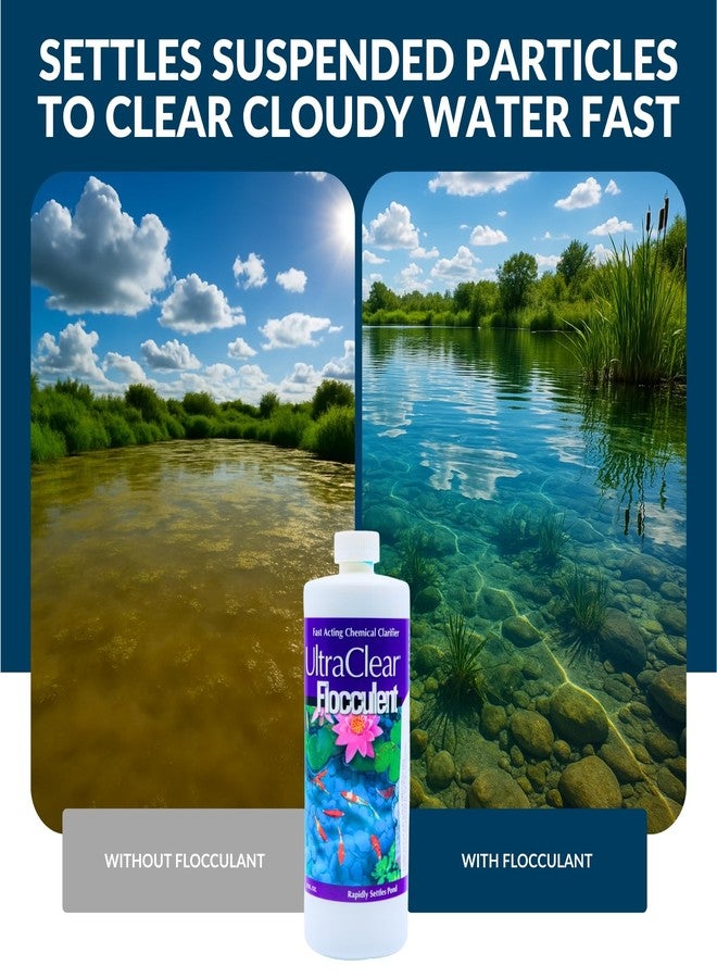UltraClear Flocculant 32oz - Fast-Acting Pond Water Chemical Clarifier - Binds Fine Particles, Clears Cloudy Water - Safe for Fish & Plants When Used as Directed - Image 2