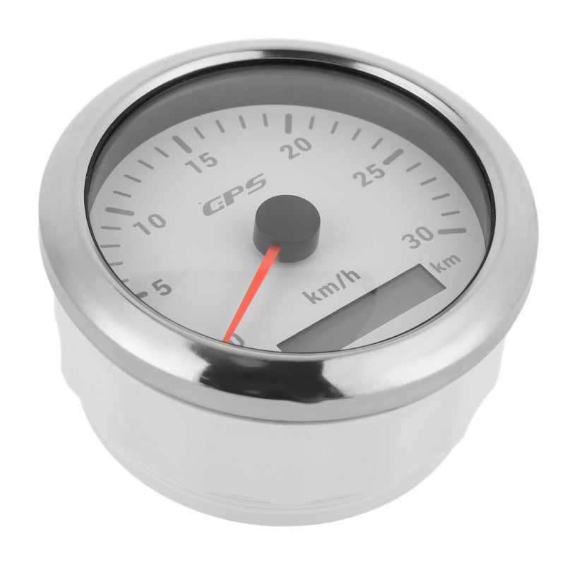 GPS Speedometer White Stepper Motor Drive Pointer GPS Speed Gauge - Double Protection Curved Glass Speed Odometer for Cars Boats Yachts - Image 2