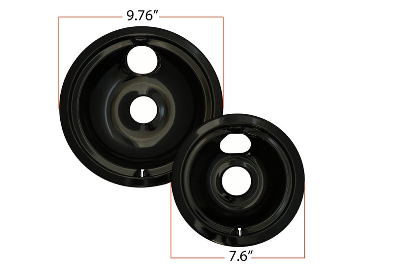 KITCHEN BASICS 101 Made in the USA WB31M20 WB31M19 Replacement Range Cooktop Porcelain Drip Pans for GE 2 6-Inch & 2 8-Inch Pans, 4 Pc - Image 2