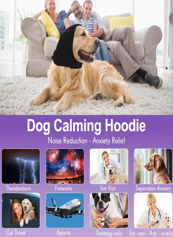 Yeyeplum 2 Pcs Dog Calming Ear Muffs with Adjustable Fit - Noise Canceling Ear Protector for Bath/Grooming/Thunder Anxiety Relief, Soft Breathable Hoodie(S) - Image 4