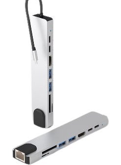 Bintech 8 In 1 Type-C To 4K HDMI Gigabit Ethernet Lan Adapter  - Image 4
