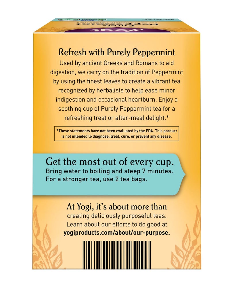 Yogi Tea Yogi Purely Peppermint Tea 16BAGS NET WT 0.85OZ (24G) - Image 2