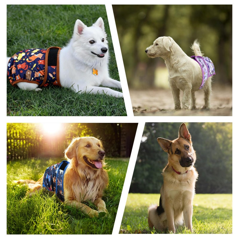 ZINGTERRA 5 Pack Washable Female Dog Diapers,Reusable Diaper for Doggie,Highly Absorbent Dog Diaper,Adjustable Leakproof Puppy Diapers Skirt for Heat,Incontinence,Period Doggy Nappies - Image 2