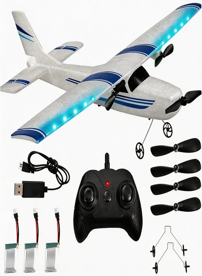 MATHSLICE RC Airplane,RC Plane, 2.4GHz 2 Channels RTF RC Aircraft with 3-Axis Gyro for Beginner Easy to Speedy Fly Glider Toys with 2 Extra Batteries [ 3 Batteries ] - Image 1
