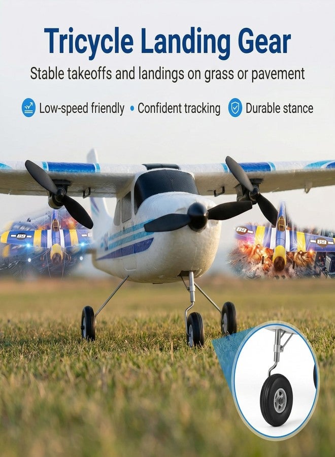 MATHSLICE RC Airplane,RC Plane, 2.4GHz 2 Channels RTF RC Aircraft with 3-Axis Gyro for Beginner Easy to Speedy Fly Glider Toys with 2 Extra Batteries [ 3 Batteries ] - Image 4