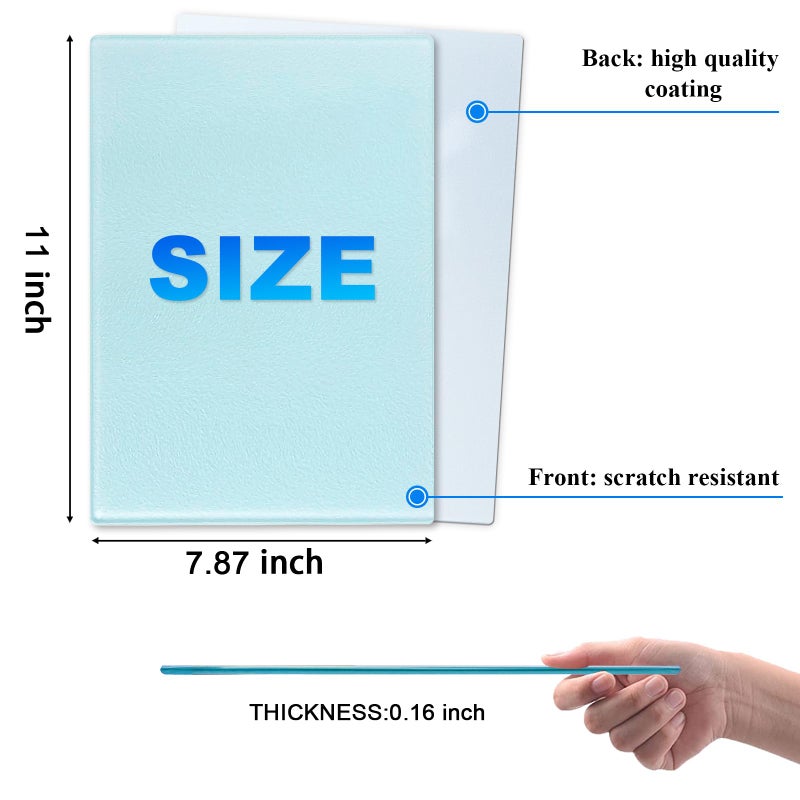 HYHOSHI 6Pack Sublimation Glass Cutting Board Blanks, Textured Tempered Glass Chopping Boards for Kitchen, Anti Slip Cutting Boards Heat Resistant Glass Plate Chopping Board for Kitchen DIY Heat Press Machine - Image 2