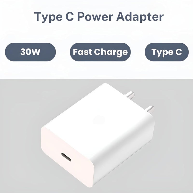 GHEREL محول طاقة USB C أصلي 30 واط | قابس حائط للشحن السريع الأصلي | متوافق مع Pixel 7a 6a 6 5a Fold Tablet Pixel 5 Pixel 5a Pixel 4a والمزيد | (محول فقط) - Image 2