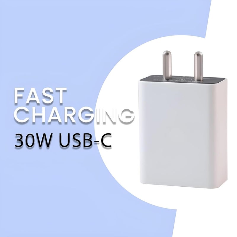 GHEREL محول طاقة USB C أصلي 30 واط | قابس حائط للشحن السريع الأصلي | متوافق مع Pixel 7a 6a 6 5a Fold Tablet Pixel 5 Pixel 5a Pixel 4a والمزيد | (محول فقط) - Image 5