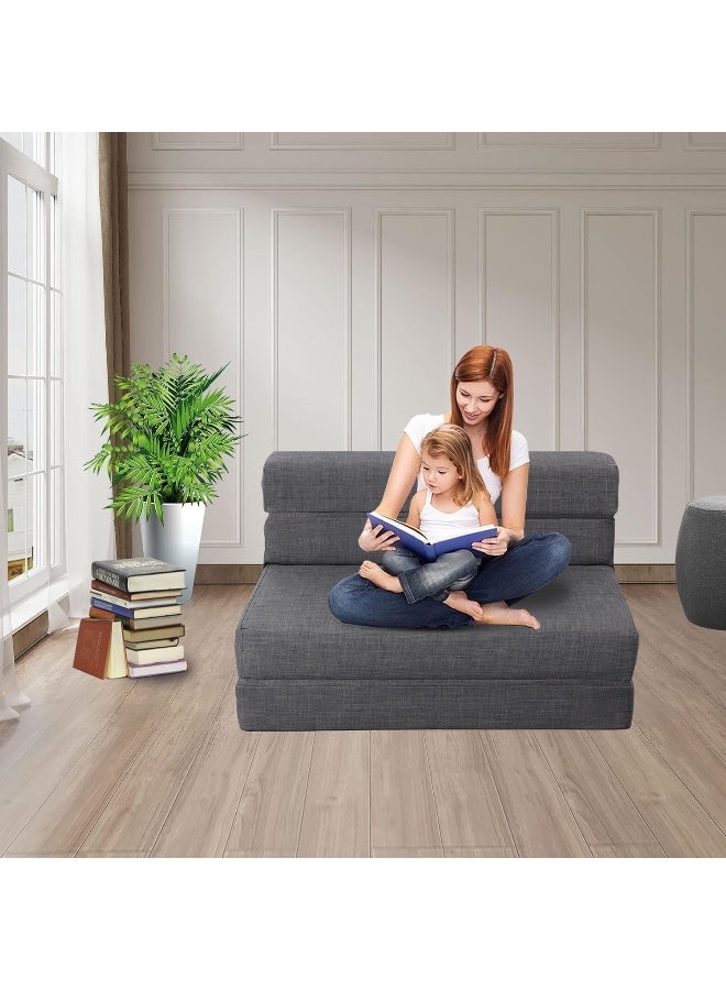 Zayn comforts Sleeper Sofa Bed Memory Foam Futon Convertible Chair Bed Modern Fabric Perfect for Living Room Apartment or Loft (Dark Grey(Large)) - Image 5