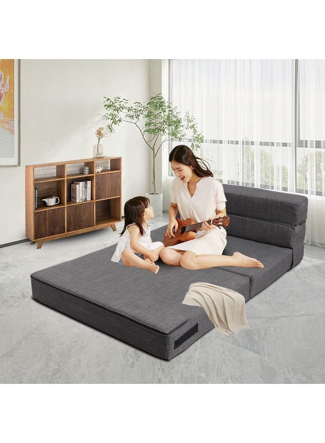 Zayn comforts Sleeper Sofa Bed Memory Foam Futon Convertible Chair Bed Modern Fabric Perfect for Living Room Apartment or Loft (Dark Grey(Large)) - Image 2