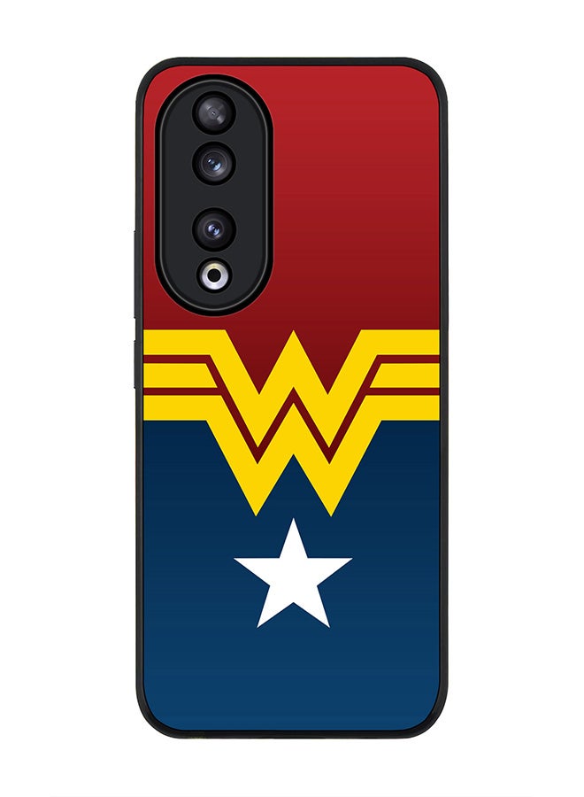Stylizedd Rugged Black edge case for Honor 90 5G, Slim fit Soft Case Flexible Rubber Edges Anti Drop TPU Gel Thin Cover -  Wonder Woman  - Image 1