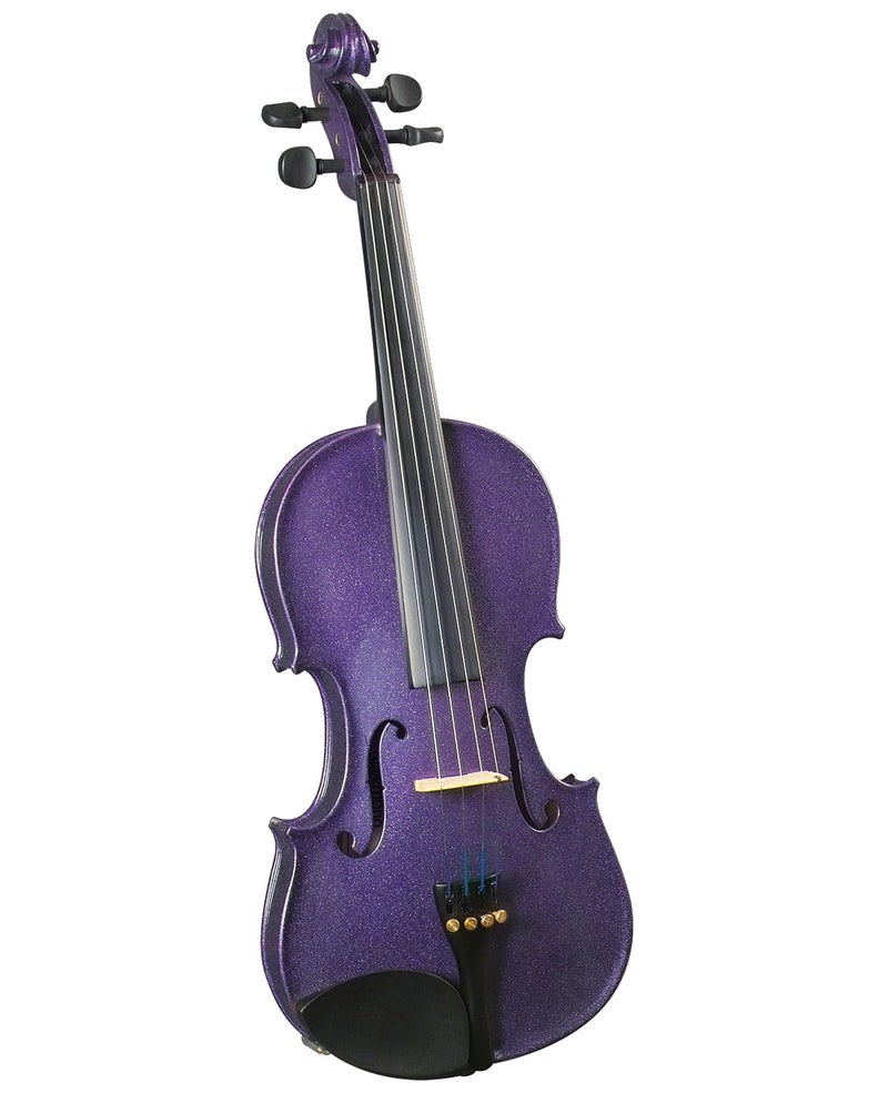 Cremona SV-75 Premier Novice Violin Outfit – Sparkling Purple – 1/2 Size – Hand-Carved Spruce & Maple, Prelude Strings, Student Violin - Image 4