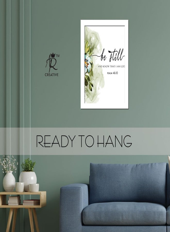 AR Creative Be Still Bible Verse Wall Photo Framed Wall Poster, Bible Quotes Print with Frame, Home (13.6 inch x 10.2 inch) Multicolor (White Frame) - Image 3