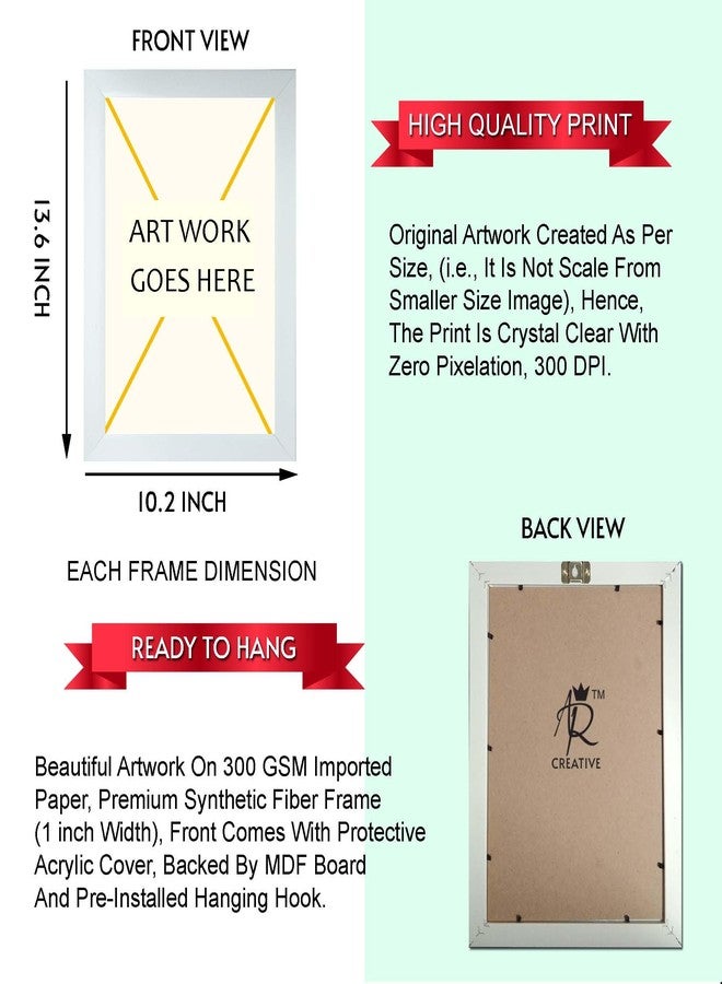 AR Creative Be Still Bible Verse Wall Photo Framed Wall Poster, Bible Quotes Print with Frame, Home (13.6 inch x 10.2 inch) Multicolor (White Frame) - Image 4