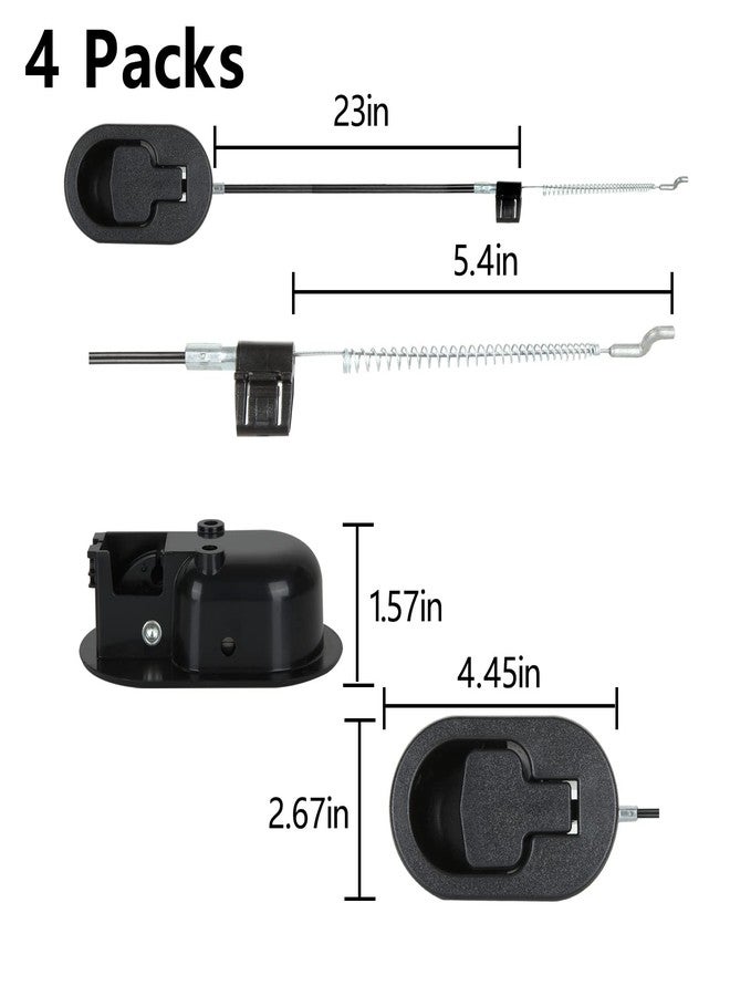 APACALI Recliner Pull Cable Replacement Set of 4, Universal Black Sofa Couch Release Cables with Plastic Pull Handle - Image 2