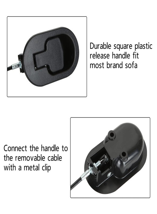 APACALI Recliner Pull Cable Replacement Set of 4, Universal Black Sofa Couch Release Cables with Plastic Pull Handle - Image 3