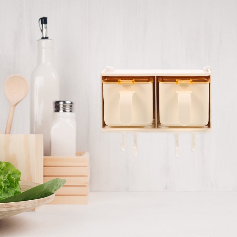 1 set of Compartments Seasoning Box With Lid Seasoning Storage Box Condiment Holder - Image 3