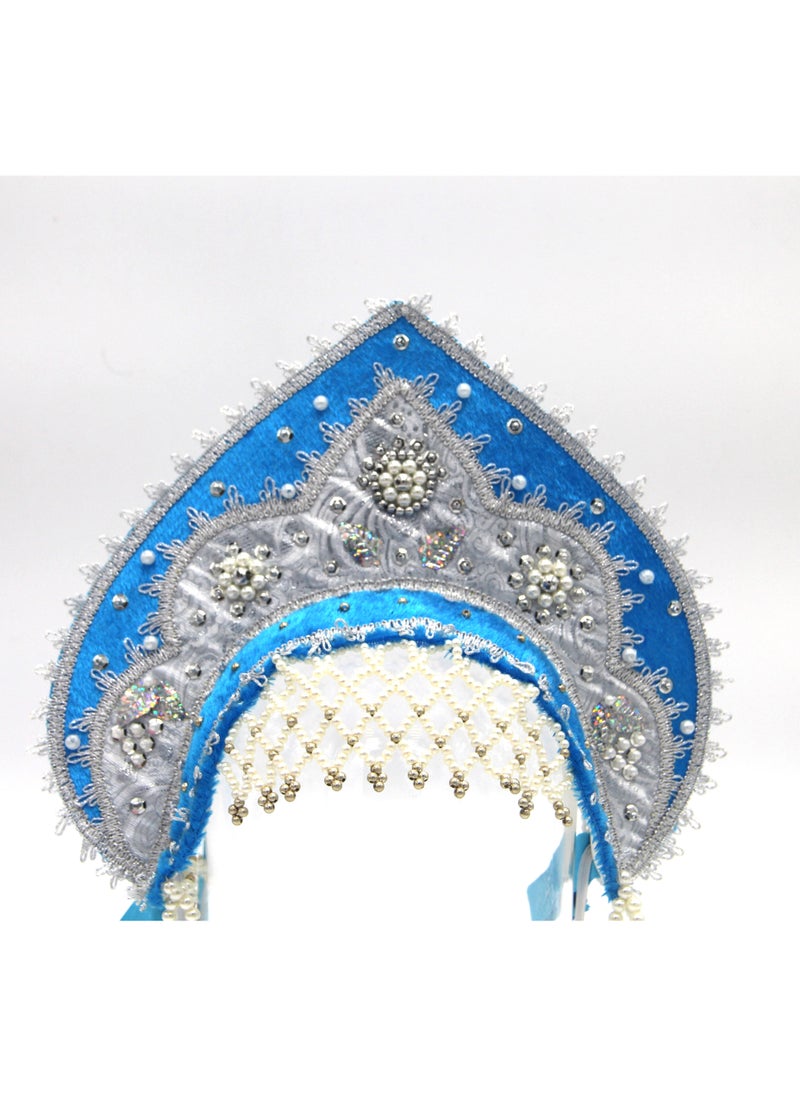 D' Daniela - Women's Traditional Headdress Kokoshnik - Blue with Silver - pzsku/ZBEC95F1DFC89A701507FZ/45/_/1724247534/d0fa4193-c728-434a-a285-225748e8ce3a