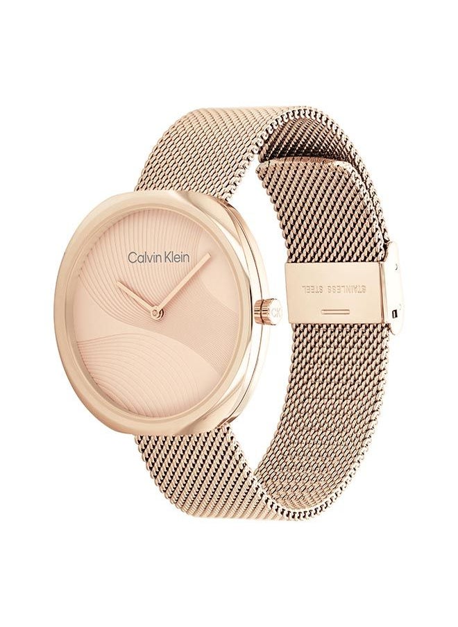 CALVIN KLEIN Women Analog Round Shape Gold Wrist Watch 25200247 36.6 mm  - Image 1
