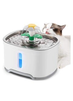 Cool Baby COOLBABY 2.5L Pet Water Fountain with Water Filter Water Spray LED Bright Blue Light Automatic Pet Fountain Water Bowl for Cats and Small Dogs  - Image 1