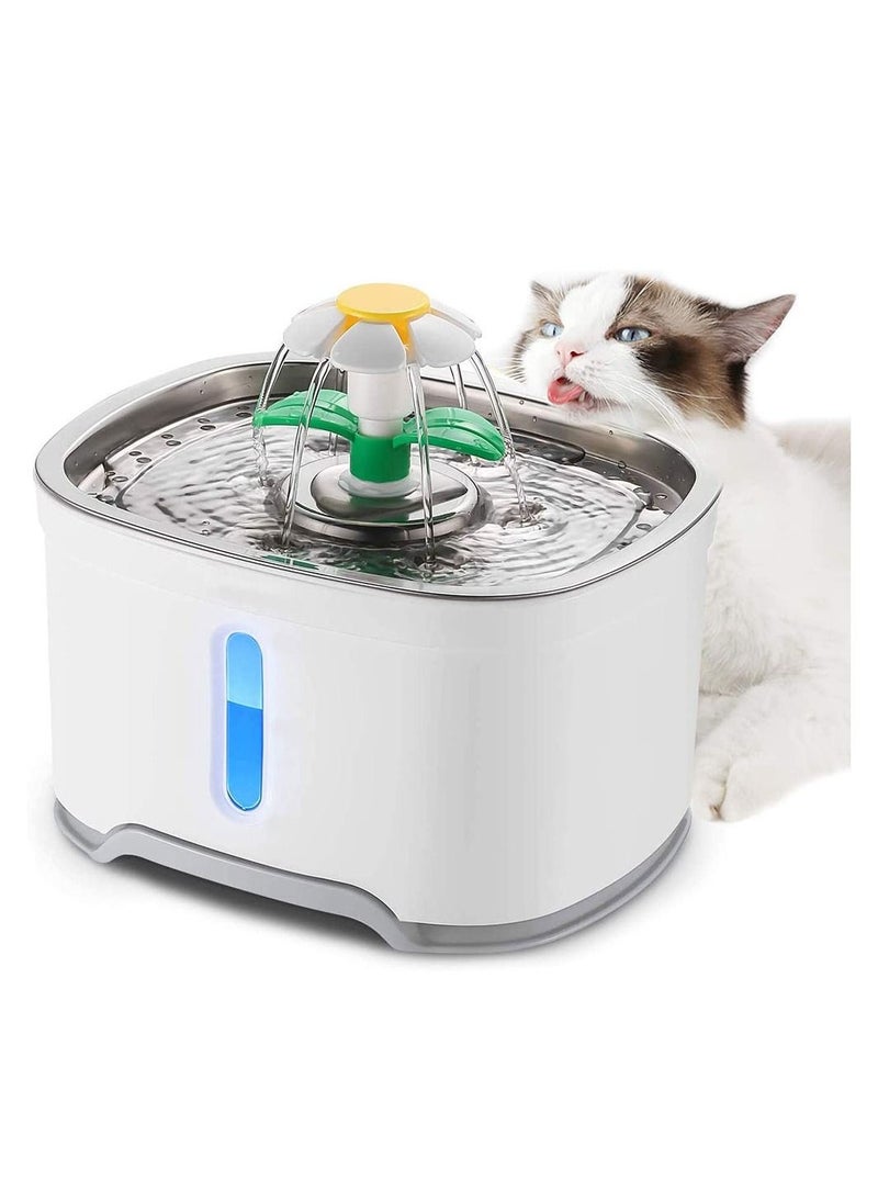 Cool Baby COOLBABY 2.5L Pet Water Fountain with Water Filter Water Spray LED Bright Blue Light Automatic Pet Fountain Water Bowl for Cats and Small Dogs  - Image 1