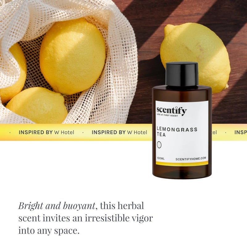 Scentify سنتيفي عشب الليمون عطر زيت عطري لإعادة تعبئة البخاخات الزيتية - نغمات عشب الليمون والقرنفل والمسك - عطر بخاخ عطري فاخر ومريح 100 مل، 3.38 أونصة - Image 4
