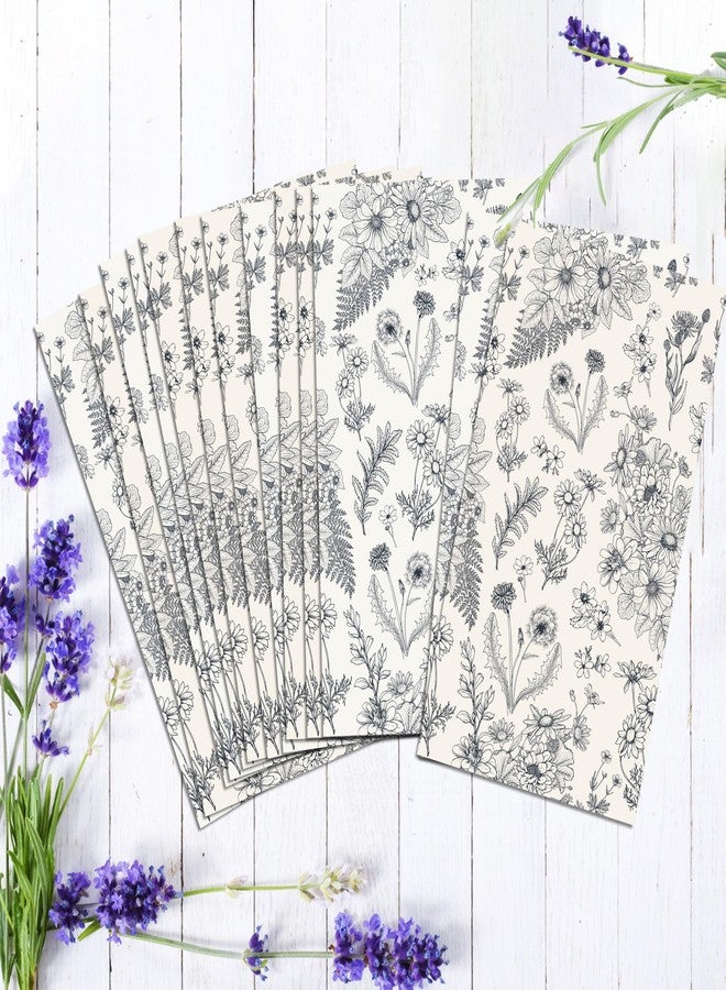 WEI LONG 60PCS Floral Paper Napkins Watercolor Floral Guest Napkins Vintage Wild Flower Disposable Hand Towels Flower Decorative Paper Guest for Bathroom Wedding Birthday Party/Grey Daisy - Image 2