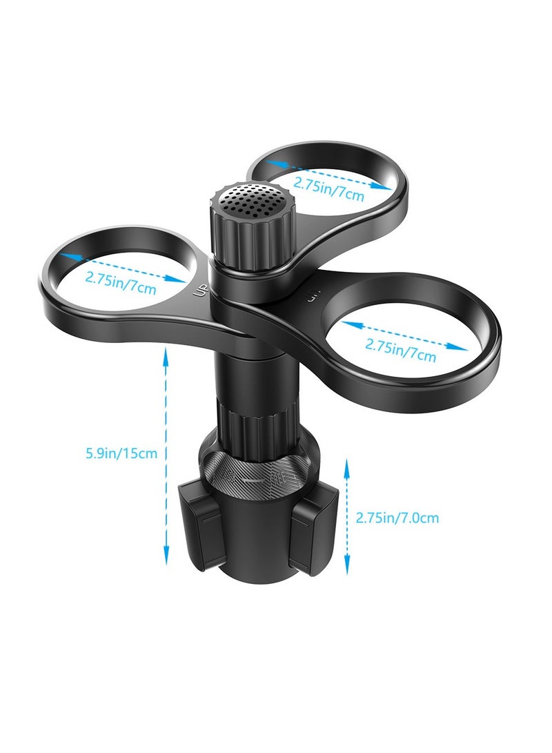 general Car Cup Holder Expander,3 in 1 Expandable Cup Holder for Car with Locking Function and 360° Rotating,Suitable for Large Water Cups and Drinks - Image 3