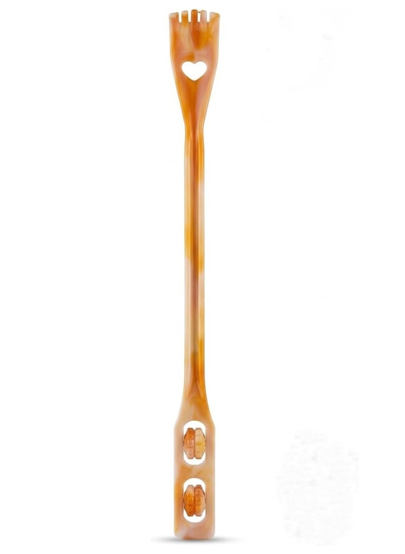 أداة حك الظهر 2 في 1 مزودة بأسطوانتي تدليك، مقبض طويل، بلاستيك خفيف الوزن، 45 سم، قبضة مريحة للاستخدام المنزلي - Image 4