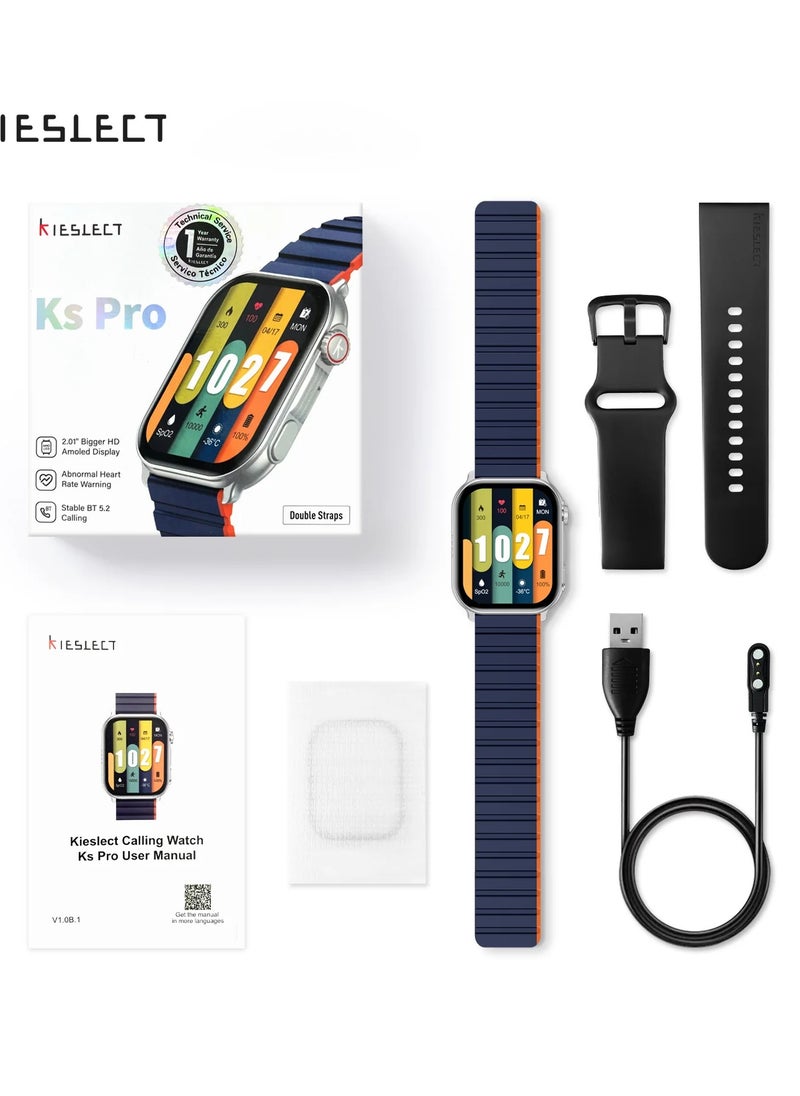 KIESLECT Kieslect Calling Watch Ks Pro - Silver , dual strap  - Image 2
