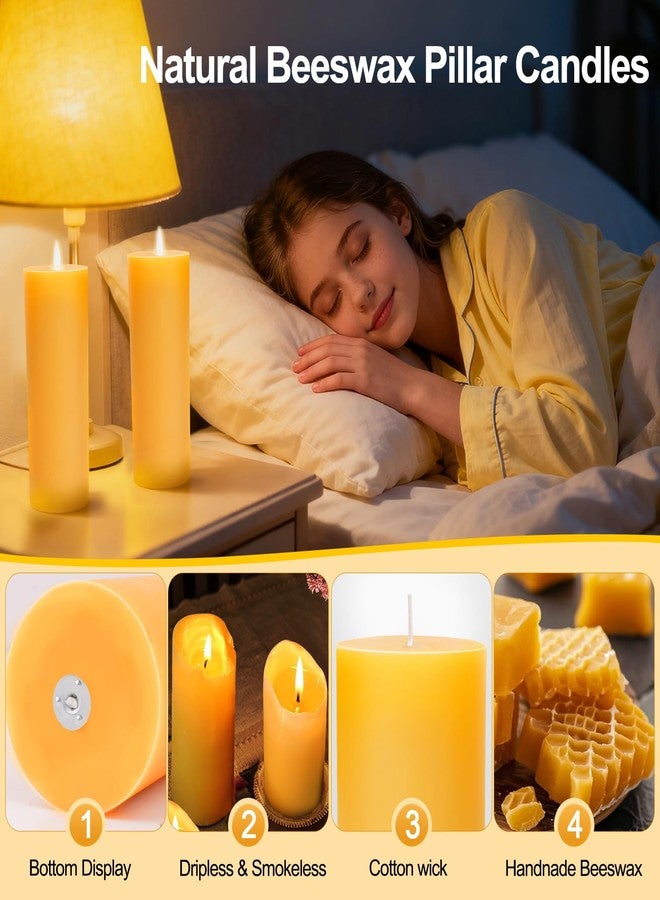 SUPERSUN 3 Pack Natural Beeswax Pillar Candles,2x6in Large Pure Beeswax Candles-180 Hours Long Burning,Organic Bees Wax Candles for Home,Prayer,Emergency,Smokeless Dripless Organic Pillar Candles Bulk - Image 4