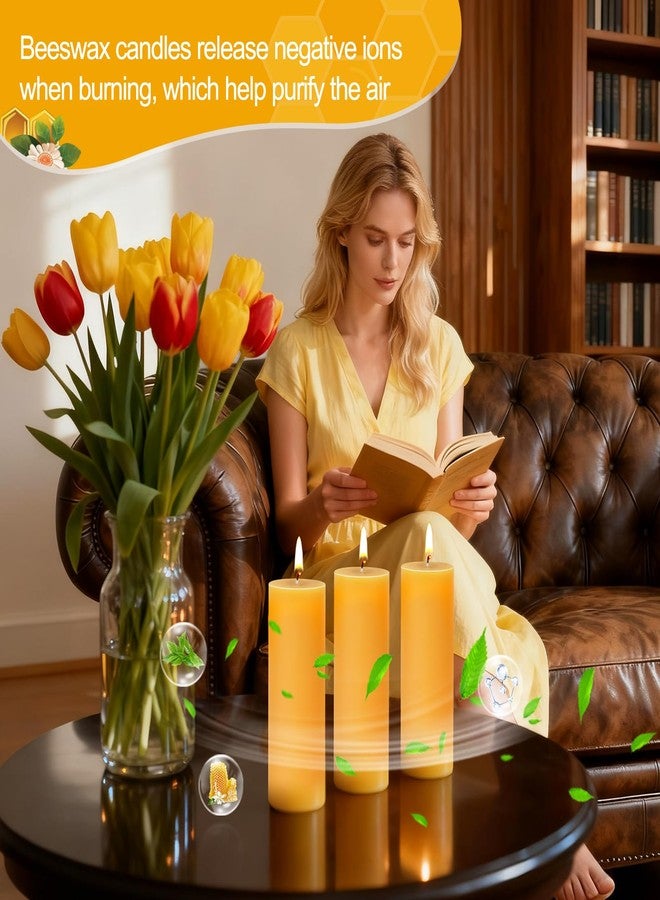 SUPERSUN 3 Pack Natural Beeswax Pillar Candles,2x6in Large Pure Beeswax Candles-180 Hours Long Burning,Organic Bees Wax Candles for Home,Prayer,Emergency,Smokeless Dripless Organic Pillar Candles Bulk - Image 5