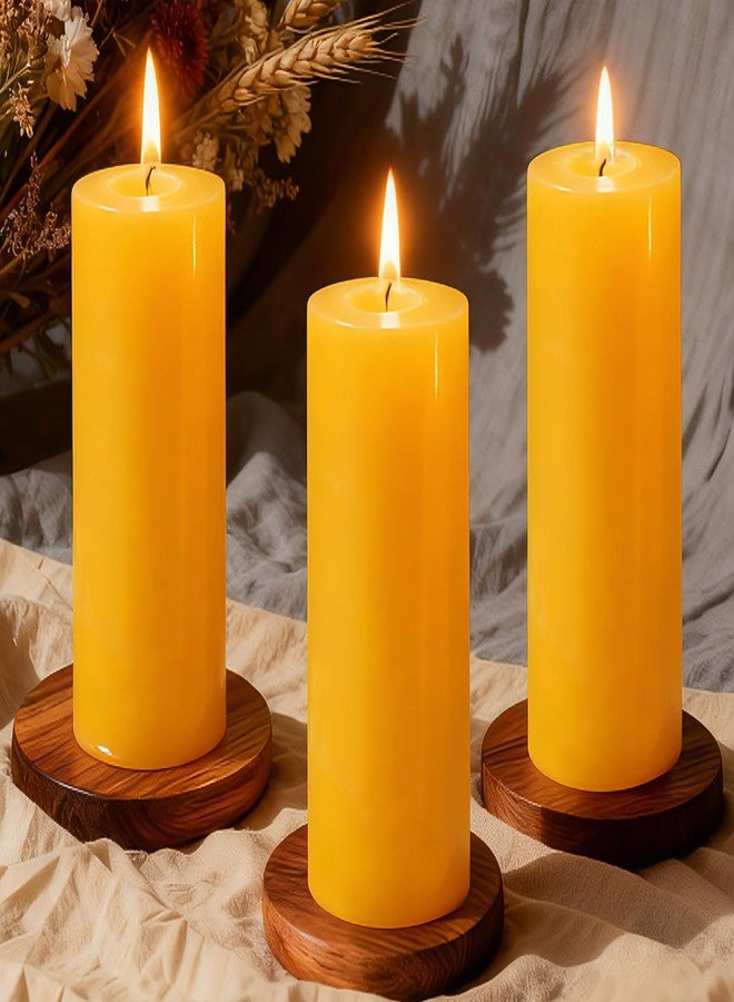 SUPERSUN 3 Pack Natural Beeswax Pillar Candles,2x6in Large Pure Beeswax Candles-180 Hours Long Burning,Organic Bees Wax Candles for Home,Prayer,Emergency,Smokeless Dripless Organic Pillar Candles Bulk - Image 1
