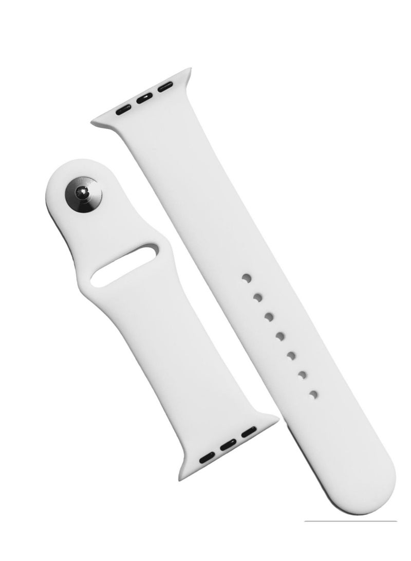 حزام سيليكون رياضي لساعة أبل الجيل الثامن - ٤٩ ملم - أبيض - Image 1