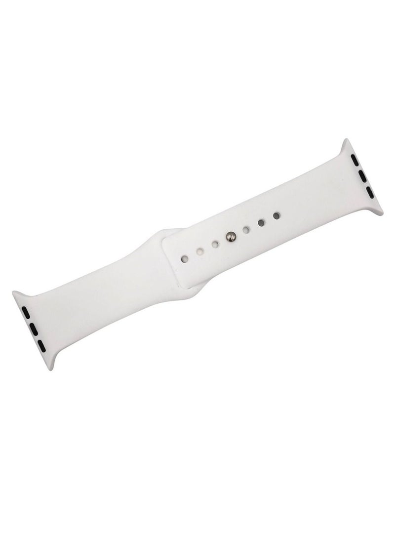 حزام سيليكون رياضي لساعة أبل الجيل الثامن - ٤٩ ملم - أبيض - Image 4