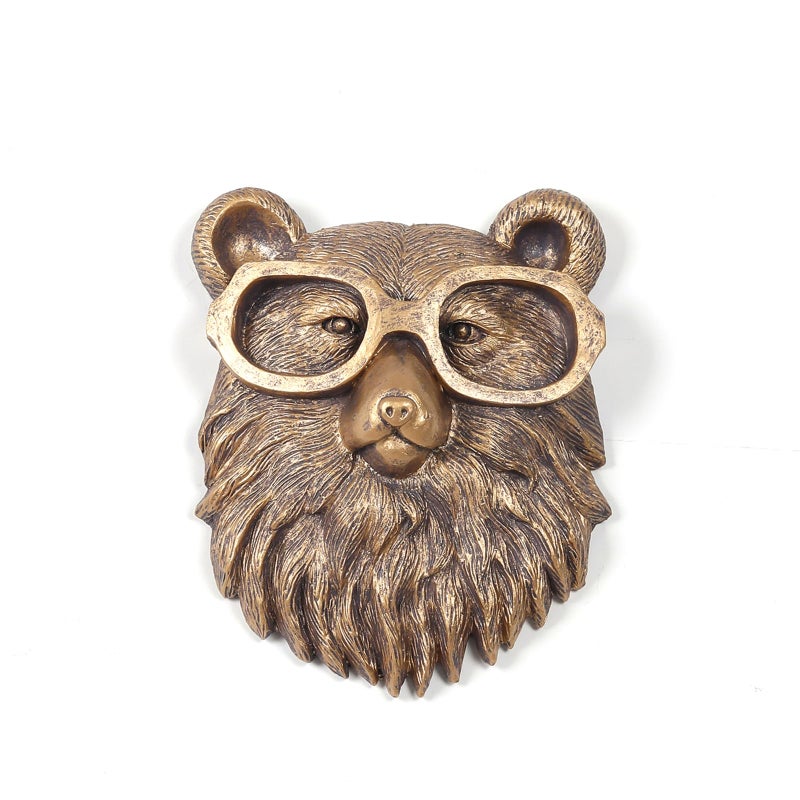 Joogour Head Wall Mount Decor Resin Animal Sculptures Art Deco Wall Hanging Decoration For Living Room Bedroom Officeroom Gift (Bear) - Image 1