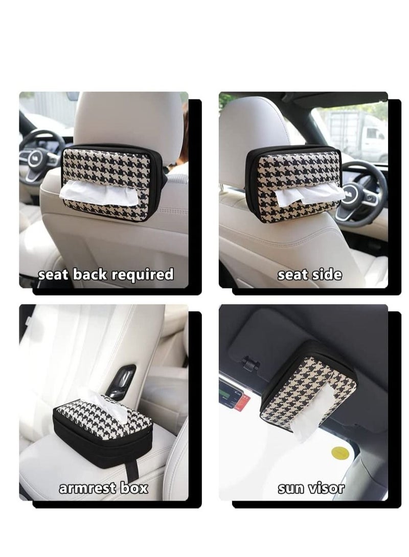 NIBEMINENT Car Sun Visor Tissue Holder Paper Towel Bag Cover Back Seat Headrest Hanging Napkin Clip Multi-Use Case for Truck Home Office Restaurant BLACK - Image 2