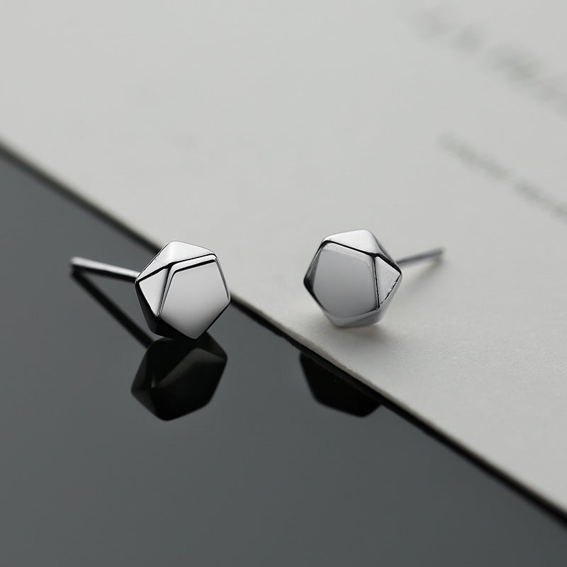 Chic Mens Single Stud Earring Silver prism (a pair) 