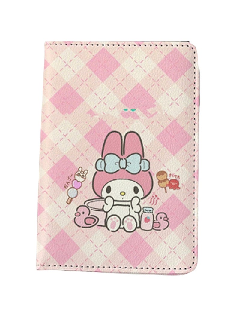 Light Pink Diamond Cartoon Passport Holder Multi-Function Card Holder Passport Protection Cover, Id Card Holder Boys And Girls Pu Leather Travel Id Card Holder, Travel Accessories - Image 1