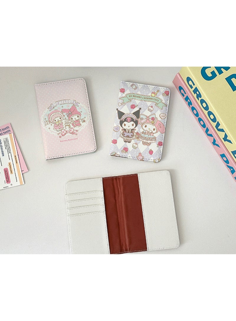 Light Pink Diamond Cartoon Passport Holder Multi-Function Card Holder Passport Protection Cover, Id Card Holder Boys And Girls Pu Leather Travel Id Card Holder, Travel Accessories - Image 3