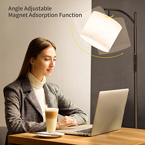 SUNMORY Arc Floor Lamp, Modern Floor Lamp with Romote Control and Stepless Dimmable Bulb, Metal Standing Lamps with Hanging Lampshade for Living Room, Bedroom, Office (Black) - Image 3