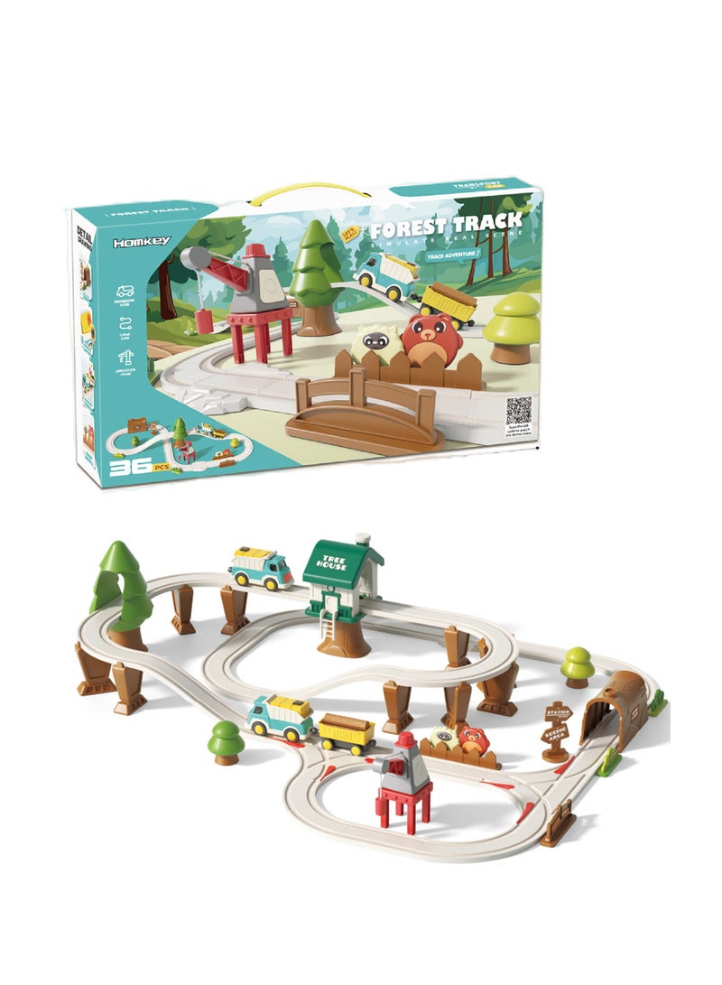 Splendors 62 pcs Electric Train & Railway Sets Toy Assembly Toy Gift 89x90x19cm - Image 2