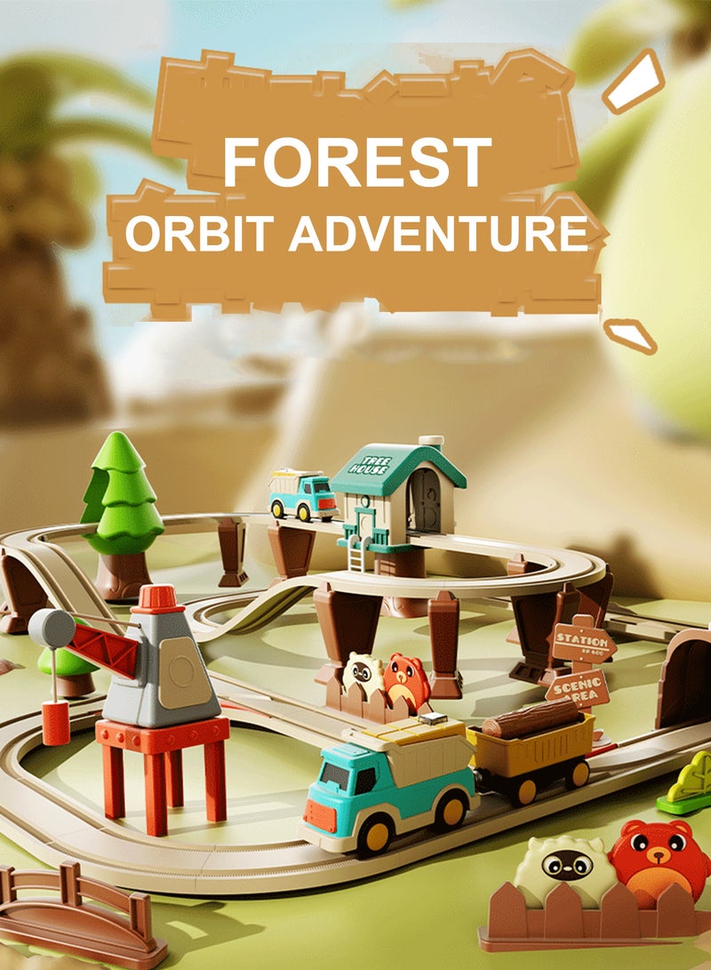 Splendors 62 pcs Electric Train & Railway Sets Toy Assembly Toy Gift 89x90x19cm - Image 1