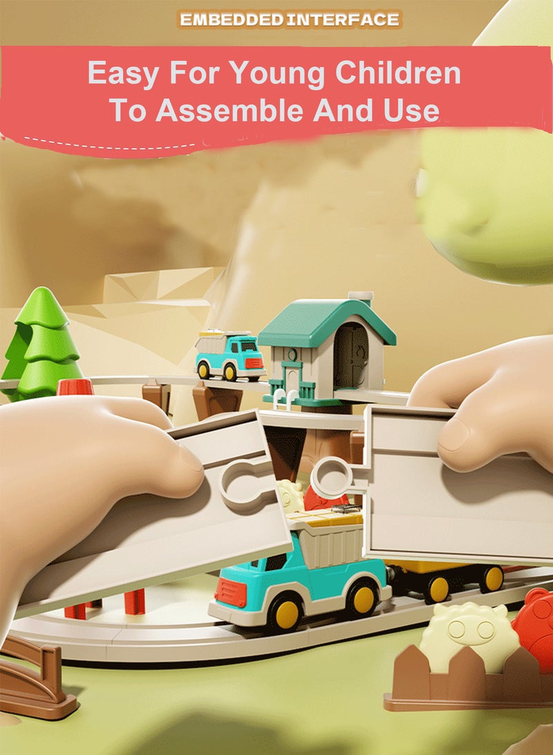 Splendors 62 pcs Electric Train & Railway Sets Toy Assembly Toy Gift 89x90x19cm - Image 4