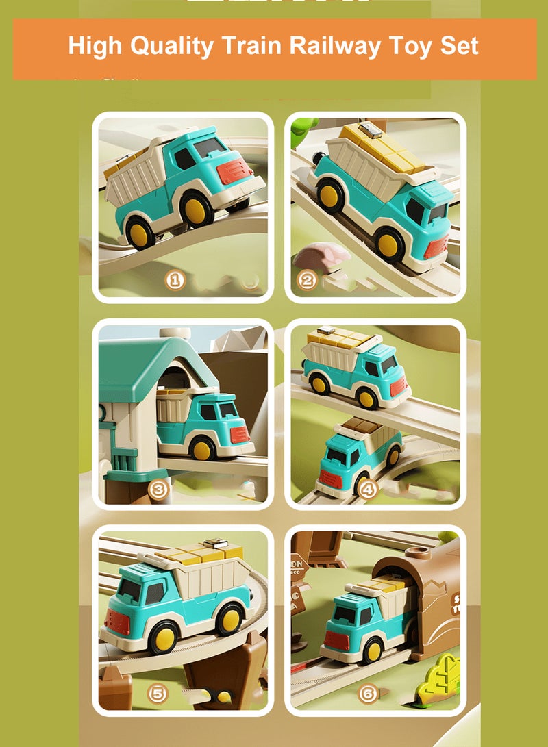 Splendors 62 pcs Electric Train & Railway Sets Toy Assembly Toy Gift 89x90x19cm - Image 5