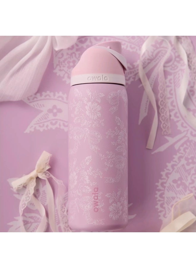 32OZFreeSip 710 زجاجة مياه عازلة من الفولاذ المقاوم للصدأ مع القش -زجاجة مياه عازلة تحافظ على برودة 24 ساعة، مقاومة للتسرب - Image 5